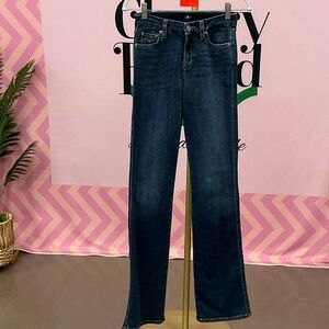 7 For All Mankind Dark Blue Straight Leg Jeans